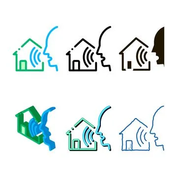 Home mix voice control icon vector Stock Illustration