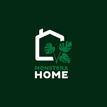 Home Monstera Logo Stock Illustration