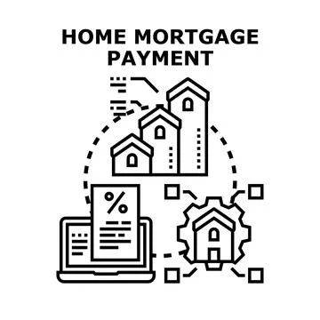 Home mortgage payment process planning and management Stock Illustration