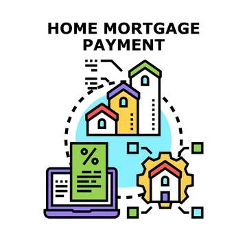 Home mortgage payment process planning and management Stock Illustration