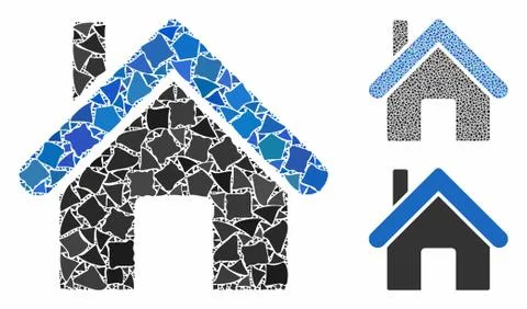 Home Mosaic Icon of Trembly Elements Stock Illustration