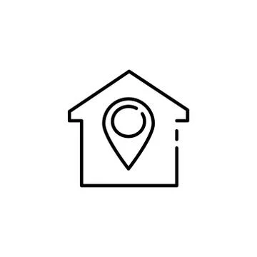 Home navigation line icon on the white background. Stock Illustration
