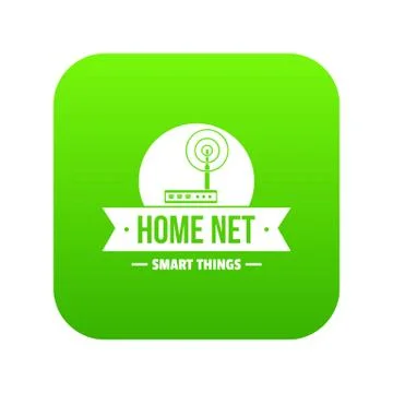 Home net icon green vector 스톡 일러스트
