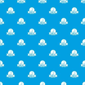 Home net pattern vector seamless blue Stock Illustration