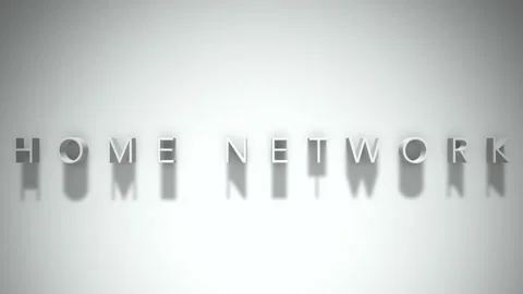 Home network 3D title animation white text on a white background Stock Footage 299374376