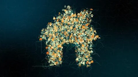 Home network Internet of things IOT mobile data cloud computing connectivity  Stock Illustration