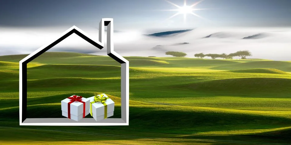 Home with nice background 스톡 사진