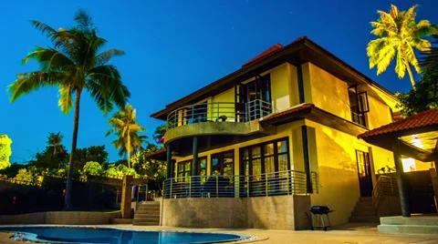 Home at Night Stock Footage 32453795