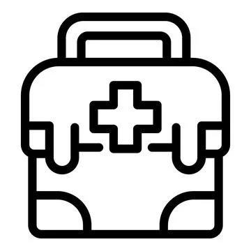 Home nursing first aid kit icon, outline style Stock Illustration