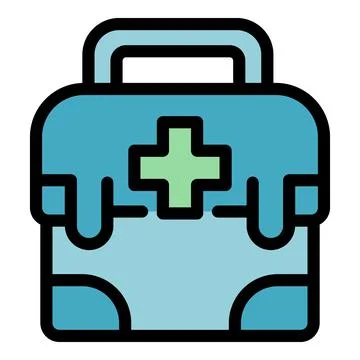 Home nursing first aid kit icon color outline vector Stock Illustration