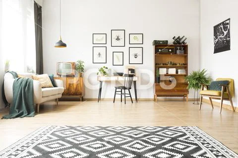 Home office and living room Stock Photos