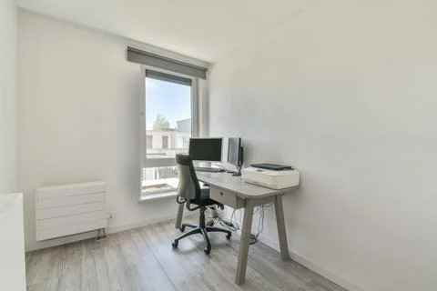 Home office with computer and printer 스톡 사진