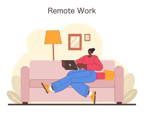 Home office concept. Flat vector illustration Stock Illustration