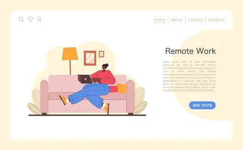 Home office concept. Flat vector illustration イラスト素材