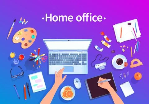 Home office concept vector illustration Stock Illustration