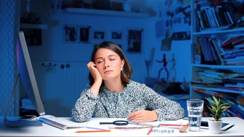 Home office COVID-19. Timelapse. Office worker sits at a table, does the work. Stock Footage 117123773