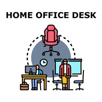 Home office desk workspace for remote work professional イラスト素材