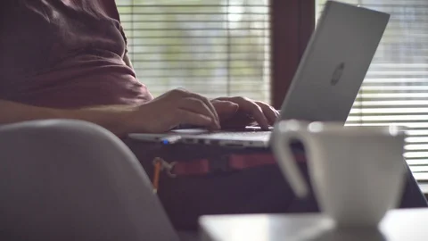 Home office during quarantine. Vídeo Stock 128181038