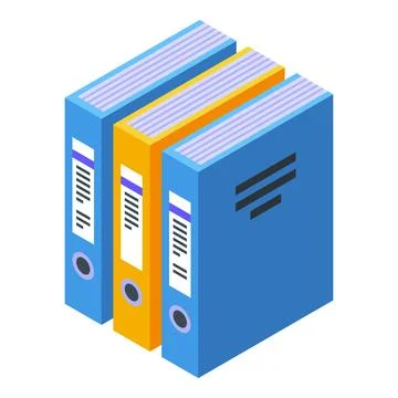 Home office folder stack icon, isometric style Stock Illustration