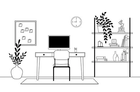 Home office Stock Illustration