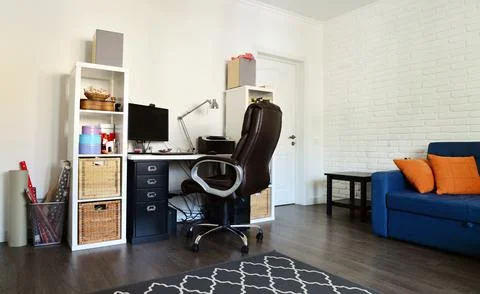 Home office interior Stock Photos