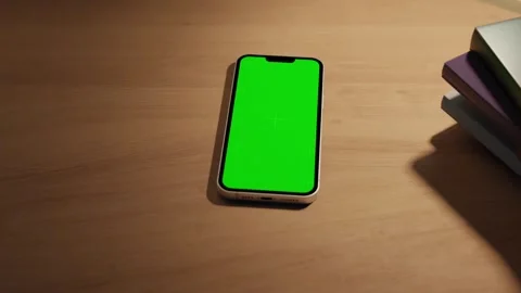 Home Office. iPhone Green Screen - Horizontal Video 4k Stock Footage 254017553