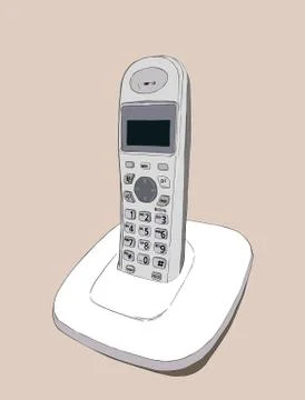 Home office phone vector. Stock Illustration