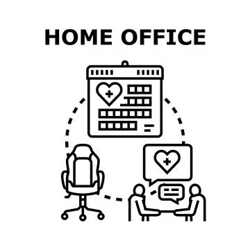 Home office remote work communication and wellness concept Ilustração Stock