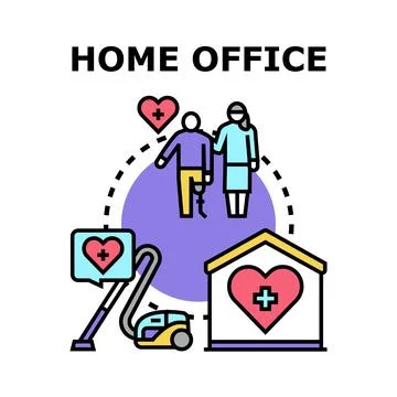 Home office remote work providing care and assistance イラスト素材