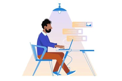 Home Office Setup Stock Illustration