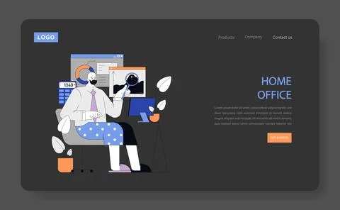 Home Office setup. Vector illustration. Stockillustratie