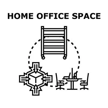Home office space concept creating efficient workspace Stock Illustration