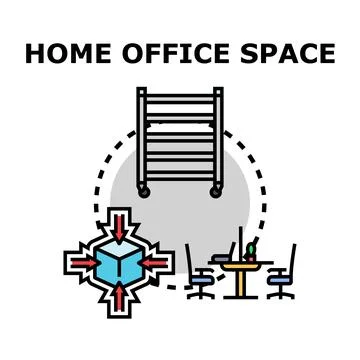 Home office space concept creating efficient workspace Stock Illustration