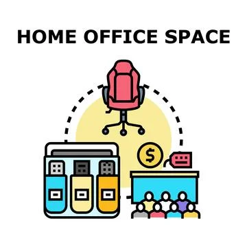 Home office space concept working remotely business Stockillustratie