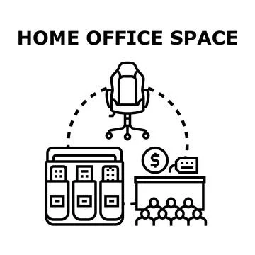 Home office space concept working remotely business Stock Illustration
