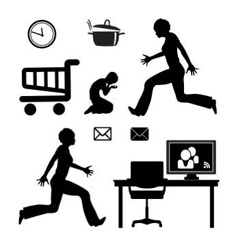 Home Office Stress Illustrazione stock