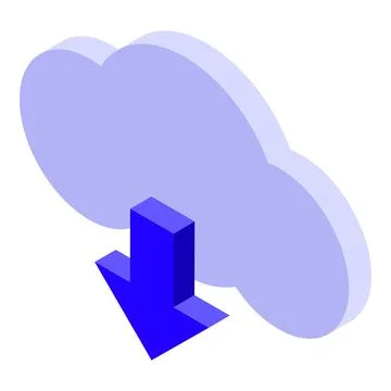 Home office upload cloud icon, isometric style イラスト素材