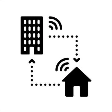 Home office. Vector icon. Connect. Stock Illustration