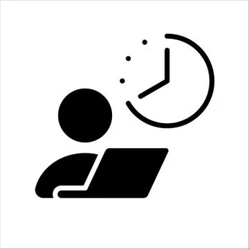 Home office. Vector icon. Time, clock. Stock Illustration