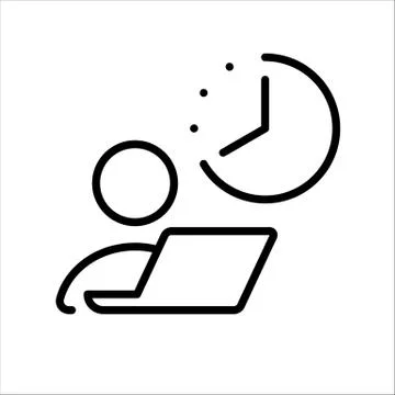 Home office. Vector icon. Time, clock. Stock Illustration