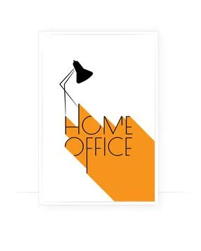 Home office, vector. Scandinavian minimalist poster design Stock Illustration