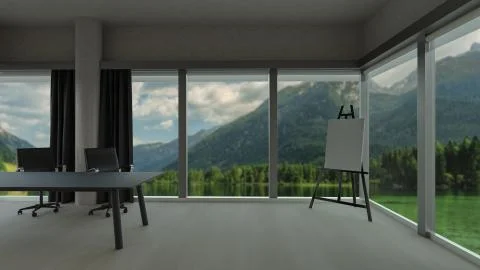 Home office virtual background. Illustrazione stock