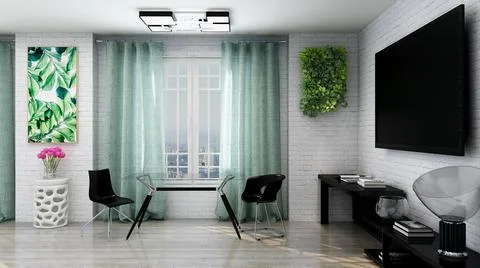 Home office virtual background. Illustrazione stock