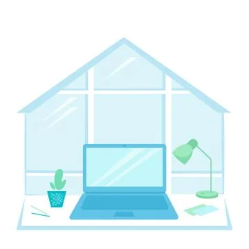 Home office for work Stock Illustration