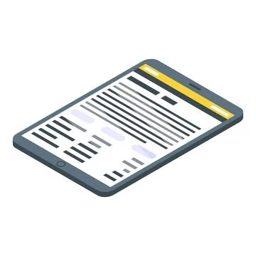 Home office work tablet icon, isometric style Stock Illustration