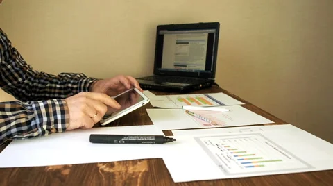 Home office worker using laptop computer Stock Footage 62439147