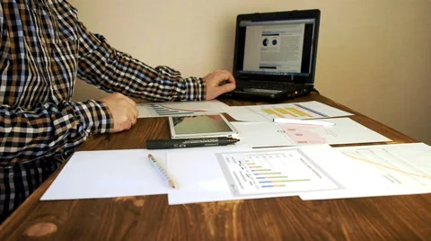 Home office worker using laptop computer Stock Footage 62439562