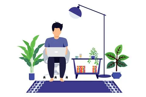 Home office working space for freelancing working Stock Illustration