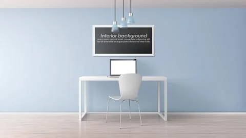 Home office workplace realistic vector mockup Stock-Illustration