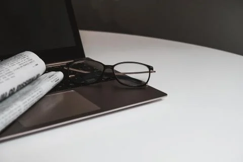 Home office workspace for isolation. Learning place for homeschooling or work Stock Photos